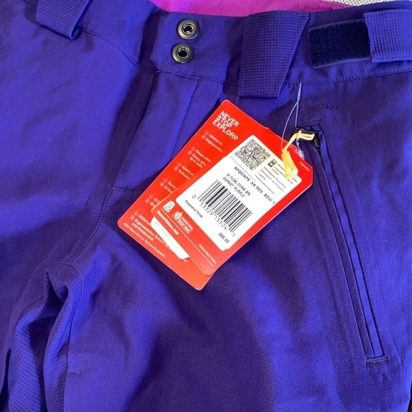 New size xs woman’s north face steep series purple snowpants - Picture 2 of 5